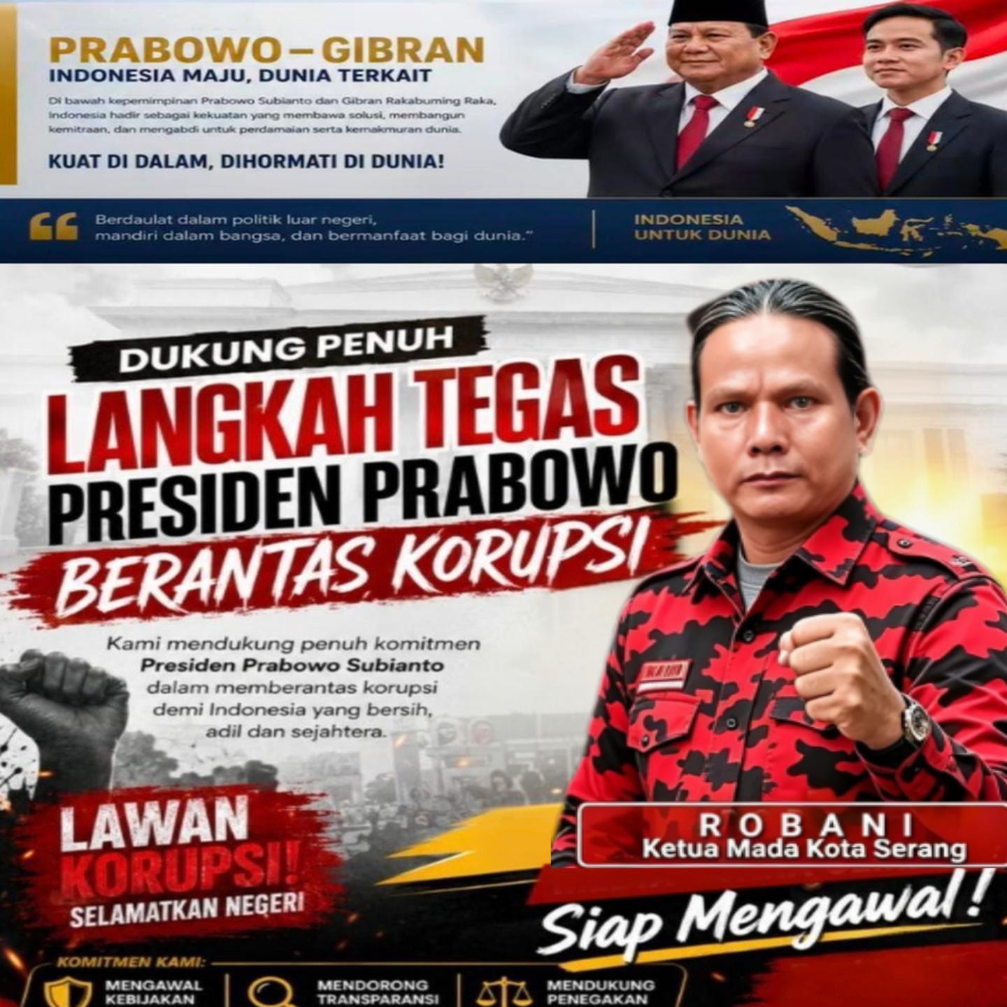 Langkah Tegas Presiden Prabowo Berantas Korupsi Jadi Angin Segar, Dukungan Penuh dari  KKPMP  Markas Daerah Kota Serang